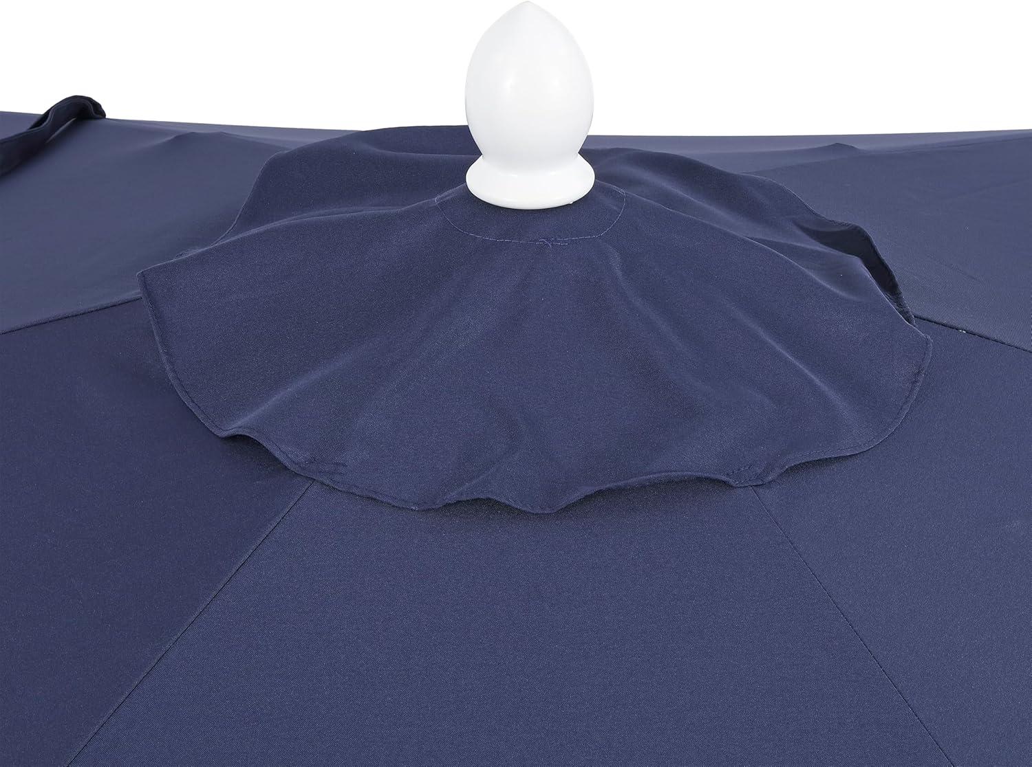 imageJONATHAN Y UMB1001 Collins 9 ft Classic Cottage Tassel Market Patio Umbrella with AutoTilt Crank Wind Vent and UV ProtectionNavyBlue