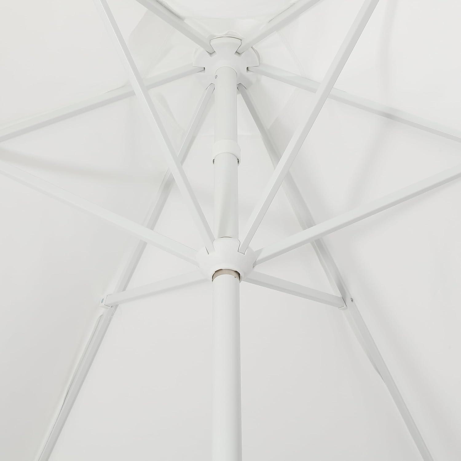 imageJONATHAN Y UMB1001 Collins 9 ft Classic Cottage Tassel Market Patio Umbrella with AutoTilt Crank Wind Vent and UV ProtectionWhiteBlack