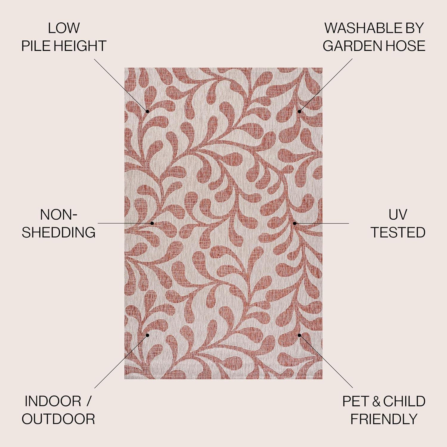 imageJONATHAN Y Vine All Over Indoor Outdoor Runner Rug 2X8 RedBeige Boho for Backyard Patio Porch EasyCleaning High Traffic PetFriendly NonShedding SMB117B28RedBeige