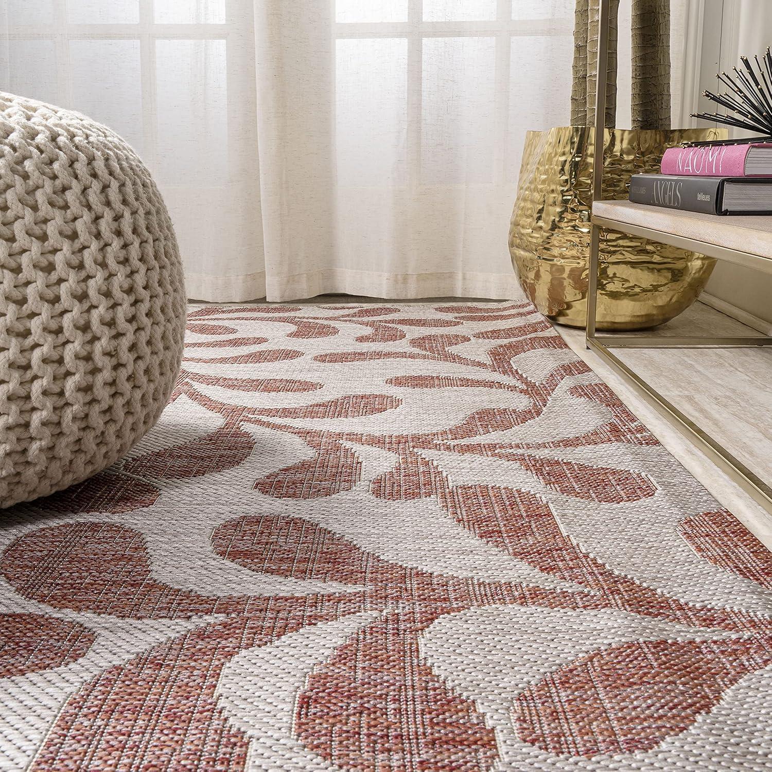 imageJONATHAN Y Vine All Over Indoor Outdoor Runner Rug 2X8 RedBeige Boho for Backyard Patio Porch EasyCleaning High Traffic PetFriendly NonShedding SMB117B28RedBeige