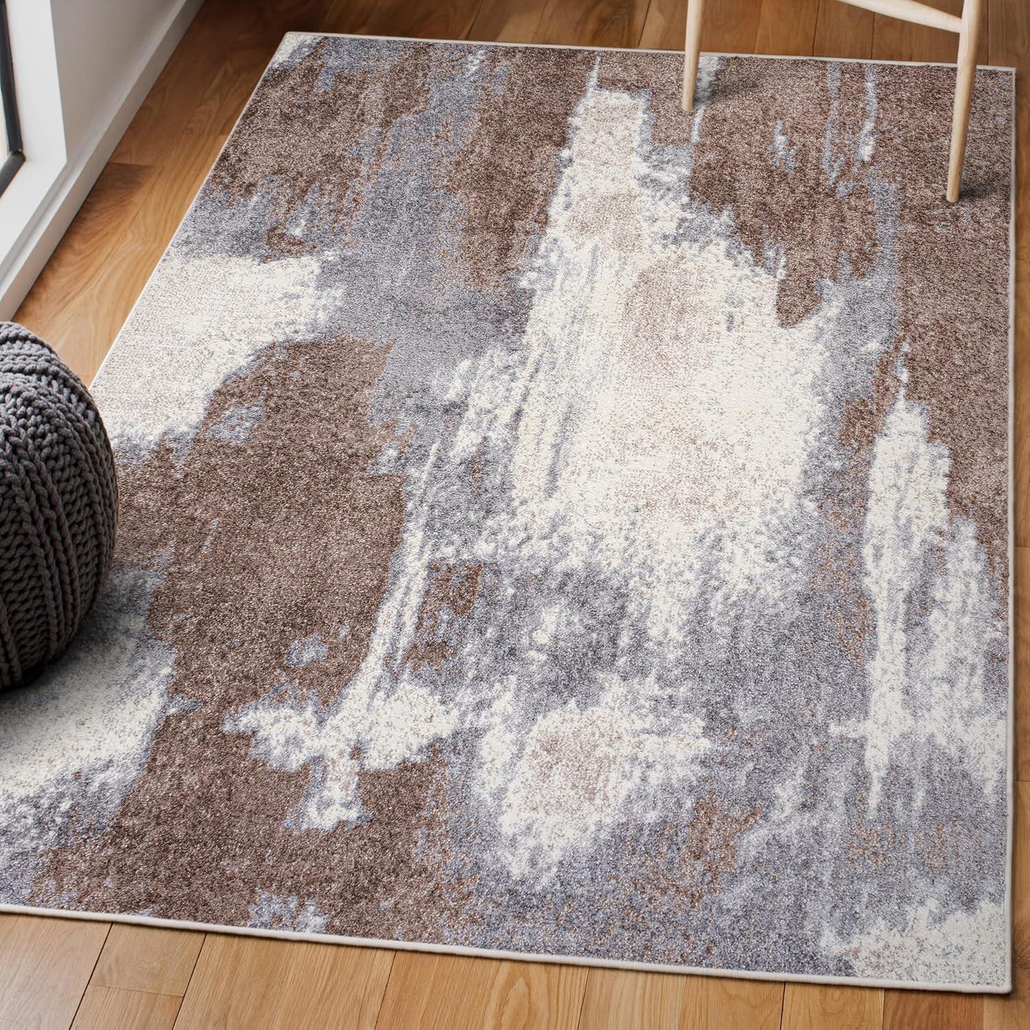 imageJONATHAN Y Zoe Abstract Marble CharcoalCream Indoor Area Rug 8x10 ContemporaryBohemianCoastalCasual EasyCleaning for Living RoomBedroomKitchenPet FriendlyNonShedding SEU302C8BrownCream