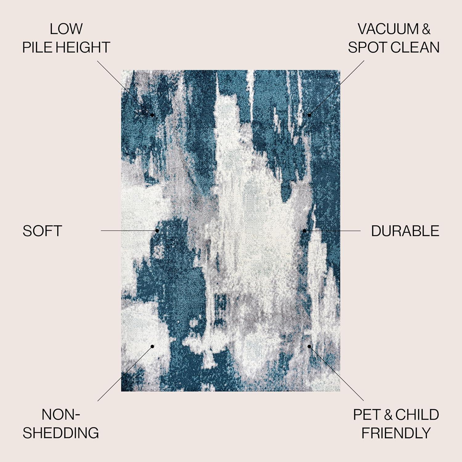 imageJONATHAN Y Zoe Abstract Marble CharcoalCream Indoor Area Rug 8x10 ContemporaryBohemianCoastalCasual EasyCleaning for Living RoomBedroomKitchenPet FriendlyNonShedding SEU302C8NavyWhite