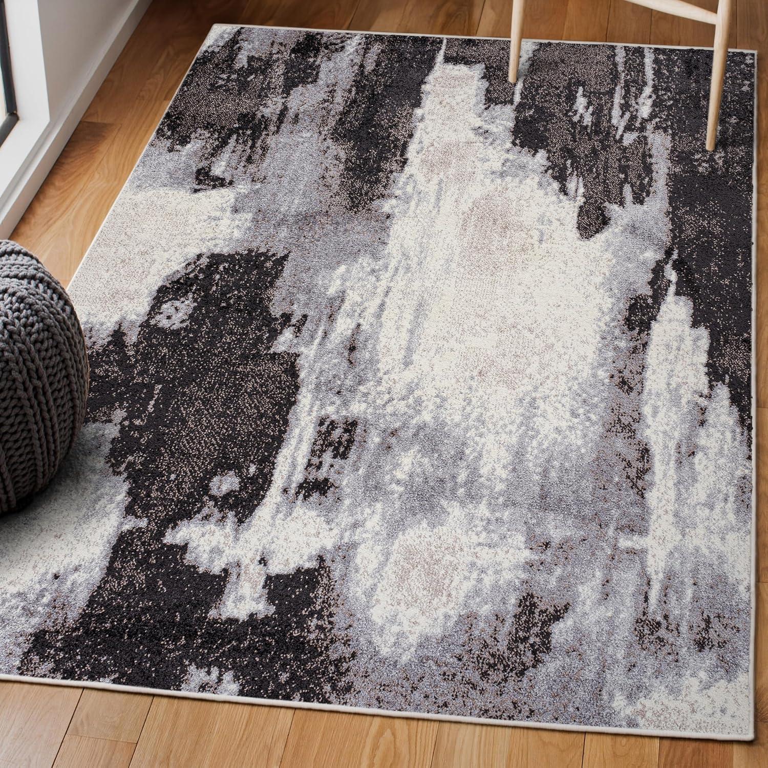 imageJONATHAN Y Zoe Abstract Marble CharcoalCream Indoor Area Rug 8x10 ContemporaryBohemianCoastalCasual EasyCleaning for Living RoomBedroomKitchenPet FriendlyNonShedding SEU302C8CharcoalCream