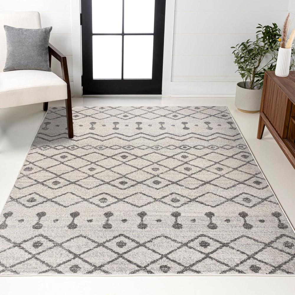 imageJONATHAN Y Aksil Moroccan Beni Souk GrayCream Runner Rug 2x8 Bohemian Scandinavian EasyCleaning for Living Room Bedroom Kitchen Pet Friendly NonShedding MOH208C28CreamGray