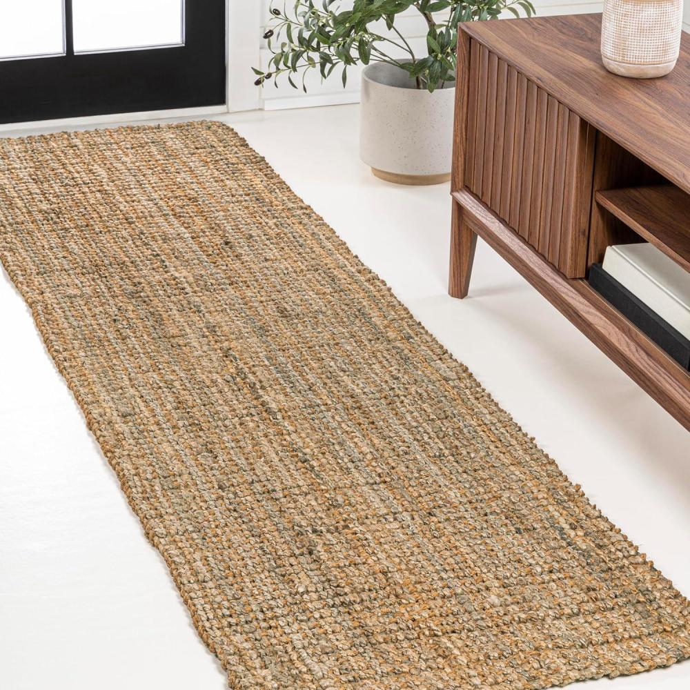 imageJONATHAN Y Biot Handwoven Jute Solid Natural Runner Rug 2x8 Traditional Rustic Farmhouse Coastal EasyCleaning for Living Room Bedroom Kitchen NonShedding NRF104A28Brown