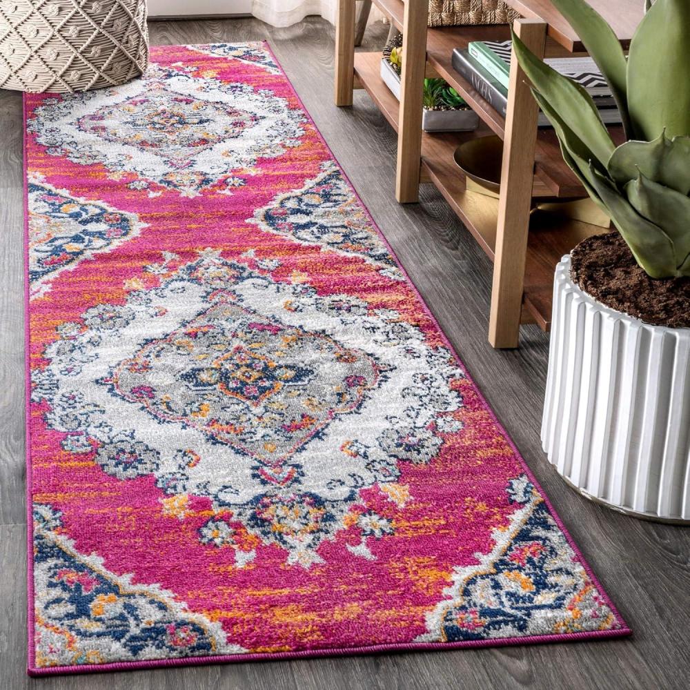 imageJONATHAN Y Boho Vintage Multi Runner Rug 2x8 Bohemian Flair Medallion Chic Floral Easy Cleaning High Traffic for Living Room Bedroom Kitchen Pet Friendly NonShedding BMF105A28Multi Color