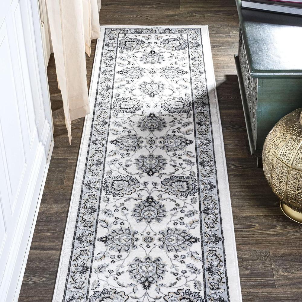 imageJONATHAN Y Cherie French Cottage BlackCream Runner Rug 2x8 Vintage Bohemian EasyCleaning for Living Room Bedroom Kitchen Pet Friendly NonShedding MDP505D28CreamLight Gray
