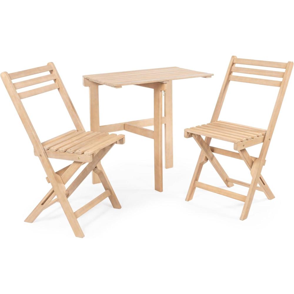 imageJONATHAN Y DNG2003A3SET Nerja Modern Traditional 3Piece Acacia Wood Outdoor Folding Bistro Set Modern Traditional MidCentury Coastal Transitional Classic Bohemian Light Teak