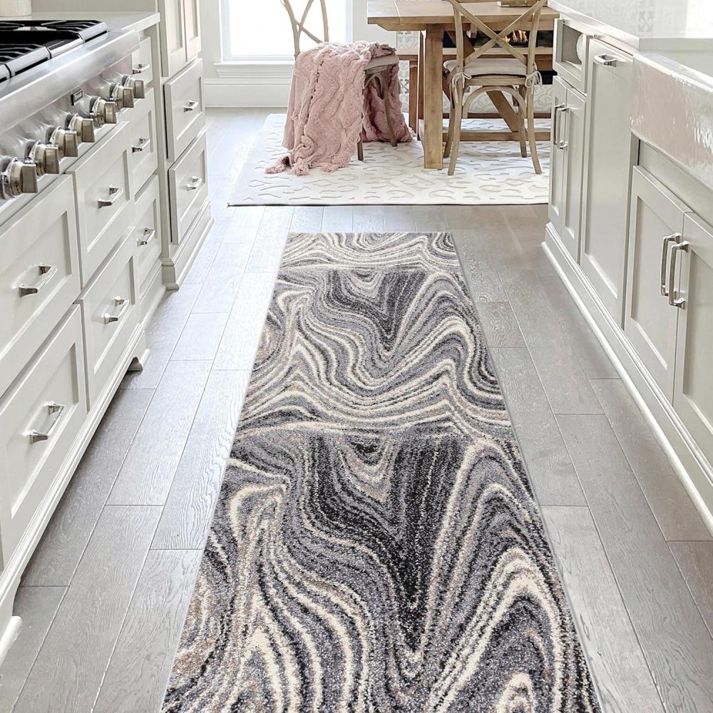 imageJONATHAN Y Eleni Abstract Marble TurquoiseCream Indoor Area Rug 8x10 ContemporaryGlamCasualTransitional EasyCleaning for Living RoomBedroomKitchenPet FriendlyNonShedding SEU301C8CharcoalCream