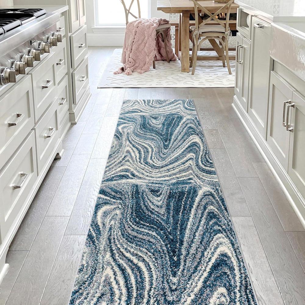 imageJONATHAN Y Eleni Abstract Marble TurquoiseCream Indoor Area Rug 8x10 ContemporaryGlamCasualTransitional EasyCleaning for Living RoomBedroomKitchenPet FriendlyNonShedding SEU301C8TurquoiseCream