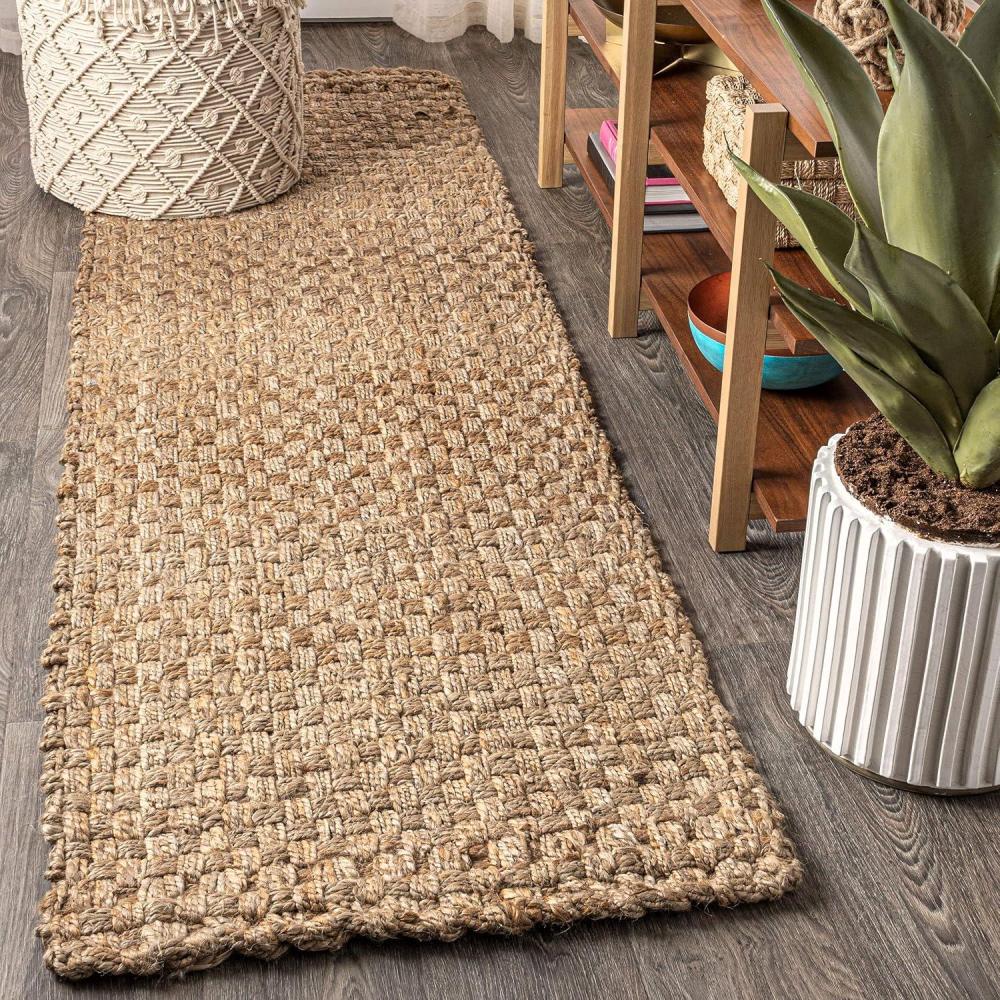 imageJONATHAN Y Estera Hand Woven Boucle Chunky Jute Ivory Indoor Area Rug 8x10 Bohemian Transitional EasyCleaning for Living Room Bedroom Kitchen Pet Friendly NonShedding NFR102B8Natural