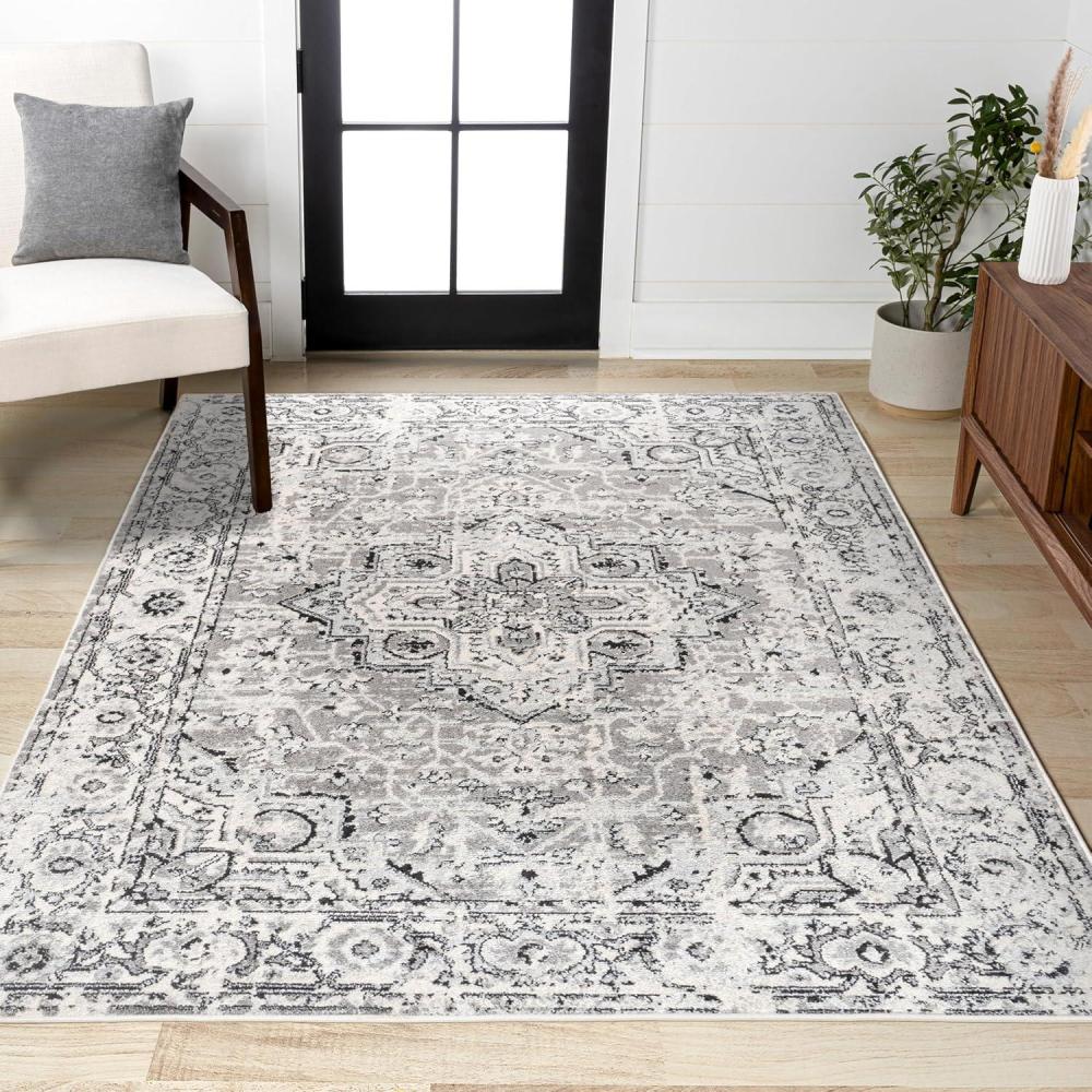 imageJONATHAN Y Geometric Medallion Dark Gray Indoor Area Rug 8x10 Denia Ornate Bohemian Vintage EasyCleaning for Living Room Bedroom Kitchen Pet Friendly NonShedding BMF110A84 x 6 Rectangular