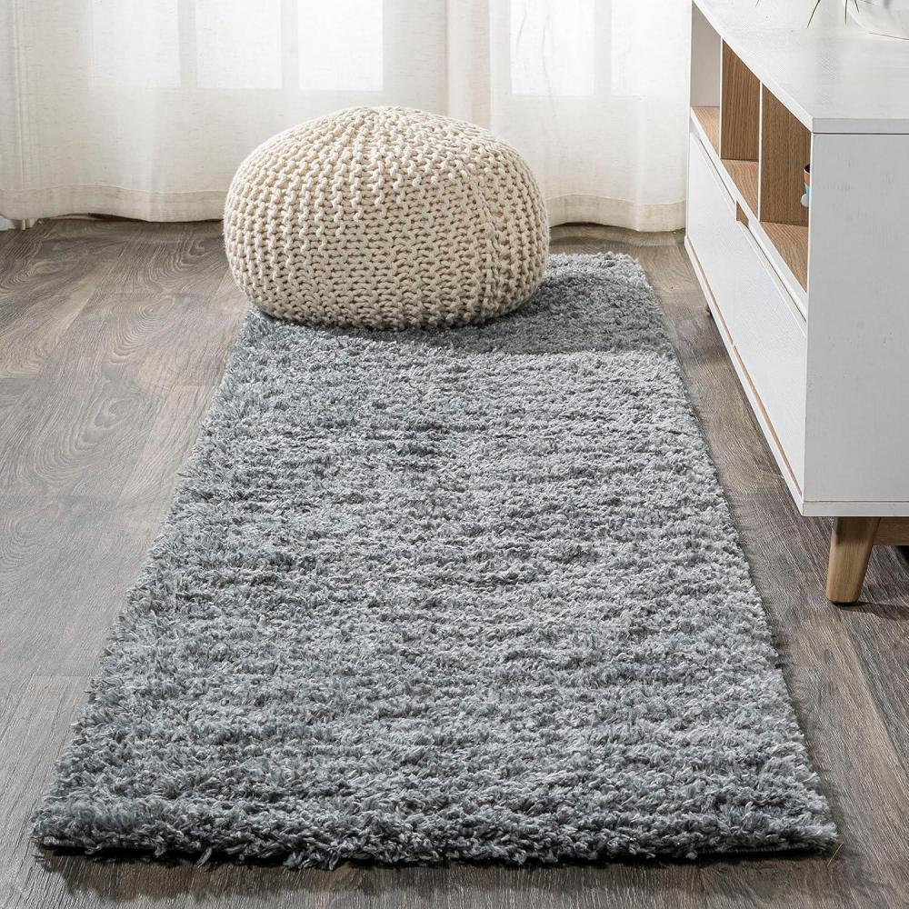 imageJONATHAN Y Groovy Solid Shag Light Beige Runner Rug 2x8 Transitional Contemporary EasyCleaning for Living Room Bedroom Kitchen Pet Friendly NonShedding CLD100D28Grey
