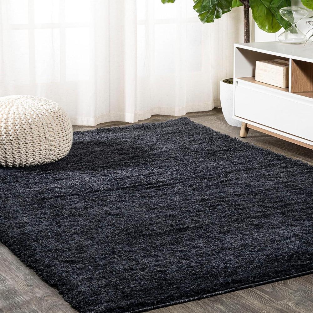imageJONATHAN Y Groovy Solid Shag Light Beige Runner Rug 2x8 Transitional Contemporary EasyCleaning for Living Room Bedroom Kitchen Pet Friendly NonShedding CLD100D28Dark Navy