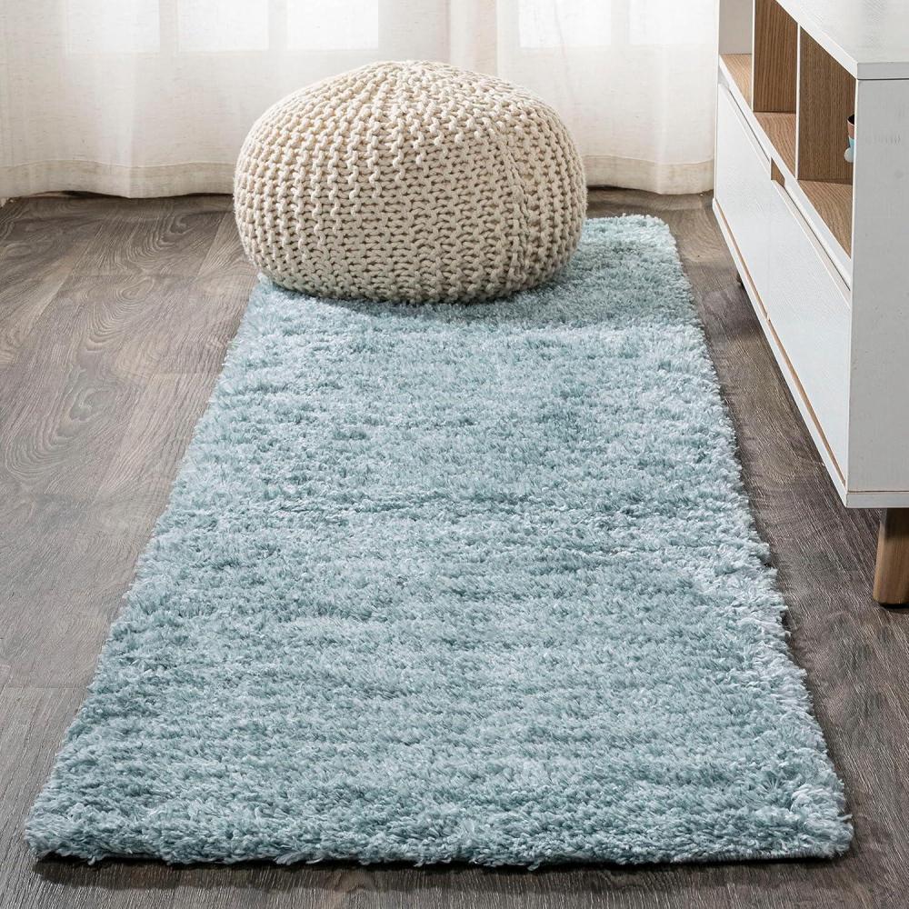 imageJONATHAN Y Groovy Solid Shag Light Beige Runner Rug 2x8 Transitional Contemporary EasyCleaning for Living Room Bedroom Kitchen Pet Friendly NonShedding CLD100D28Turquoise