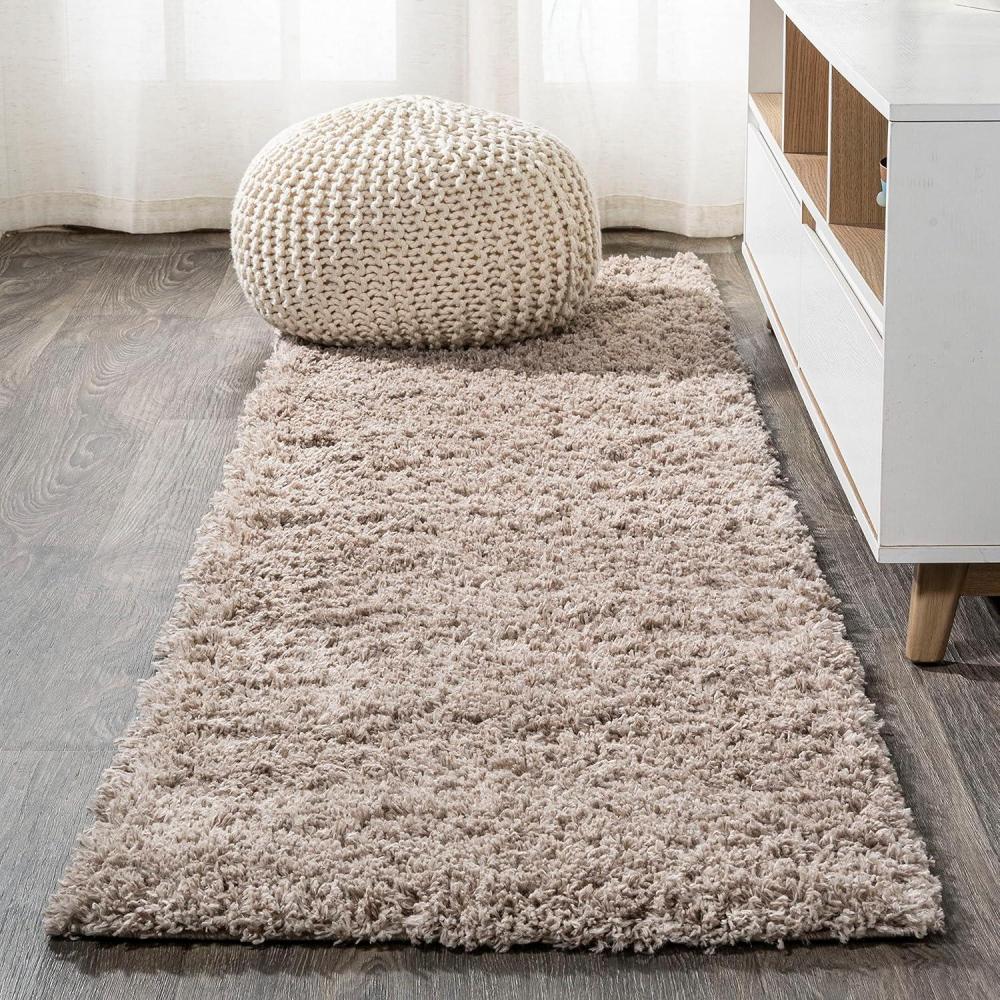 imageJONATHAN Y Groovy Solid Shag Light Beige Runner Rug 2x8 Transitional Contemporary EasyCleaning for Living Room Bedroom Kitchen Pet Friendly NonShedding CLD100D28Light Beige