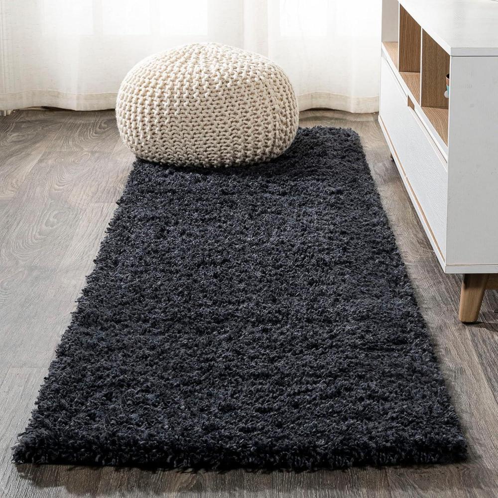 imageJONATHAN Y Groovy Solid Shag Light Beige Runner Rug 2x8 Transitional Contemporary EasyCleaning for Living Room Bedroom Kitchen Pet Friendly NonShedding CLD100D28Dark Gray