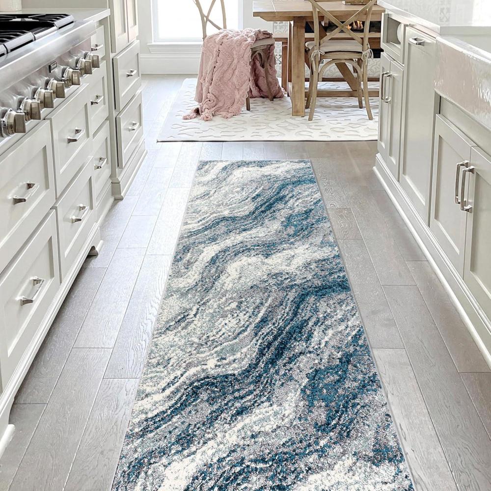 imageJONATHAN Y Kassia Abstract Marble CharcoalCream Indoor Area Rug 8x10 ContemporaryGlamCasualTransitional EasyCleaning for Living RoomBedroomKitchenPet FriendlyNonShedding SEU300A8NavyCream
