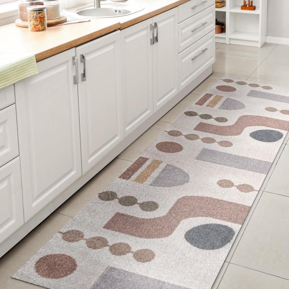 imageJONATHAN Y Machine Washable CreamMulti Indoor Area Rug 8X10 ft Slinger Modern Contemporary Collage for Living Room Bedroom Kitchen Office EasyCleaning PetFriendly NonShedding WSH306A8Riley CreamMulti