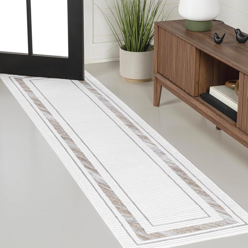 imageJONATHAN Y Marble Pattern HighLow SilverWhite Indoor Area Rug 8x10 Athens Classic Border EasyCleaning for Living Room Bedroom Kitchen Pet Friendly NonShedding CAR102A8SilverGold