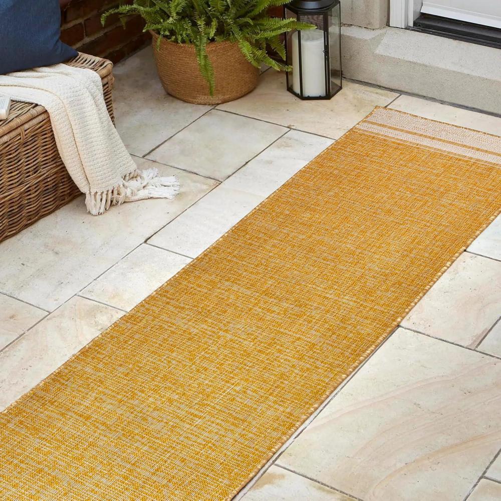 imageJONATHAN Y Mingled Solid Indoor Outdoor Area Rug 8X10 TurquoiseCream Alda Modern Minimalist for Backyard Patio Porch EasyCleaning High Traffic PetFriendly NonShedding TSN213E8YellowCream