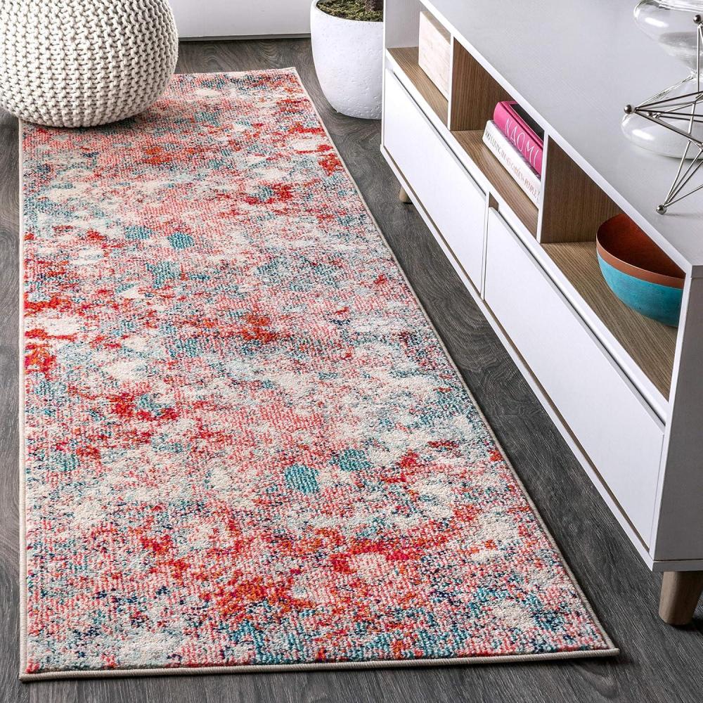 imageJONATHAN Y Modern Abstract PinkOrange Indoor Area Rug 8x10 Contemporary POP Transitional EasyCleaning for Living Room Bedroom Kitchen Pet Friendly NonShedding CTP108C8BlueRed