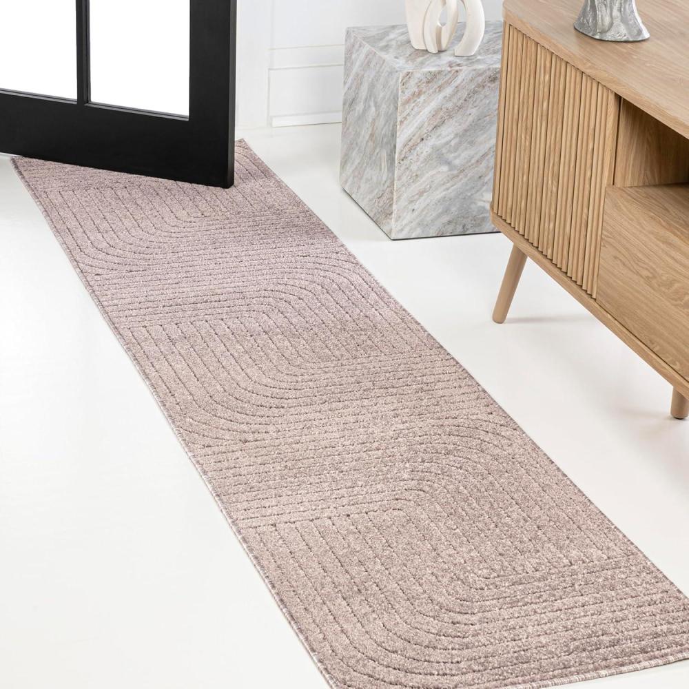imageJONATHAN Y Odense HighLow Angle BeigeCream 8x10 IndoorOutdoor Area Rug for Patio Backyard Living Room Bedroom Office HoseWashable SCN101E8Light Taupe