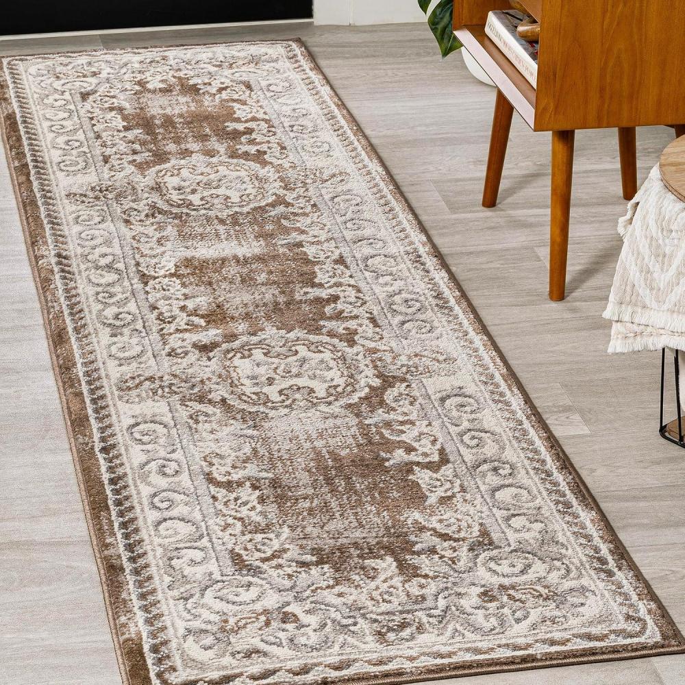 imageJONATHAN Y Rosalia Cottage Medallion IvoryGray Indoor Area Rug 8x10 Bohemian Traditional EasyCleaning for Living Room Bedroom Kitchen Pet Friendly NonShedding MDP401B8BrownGray