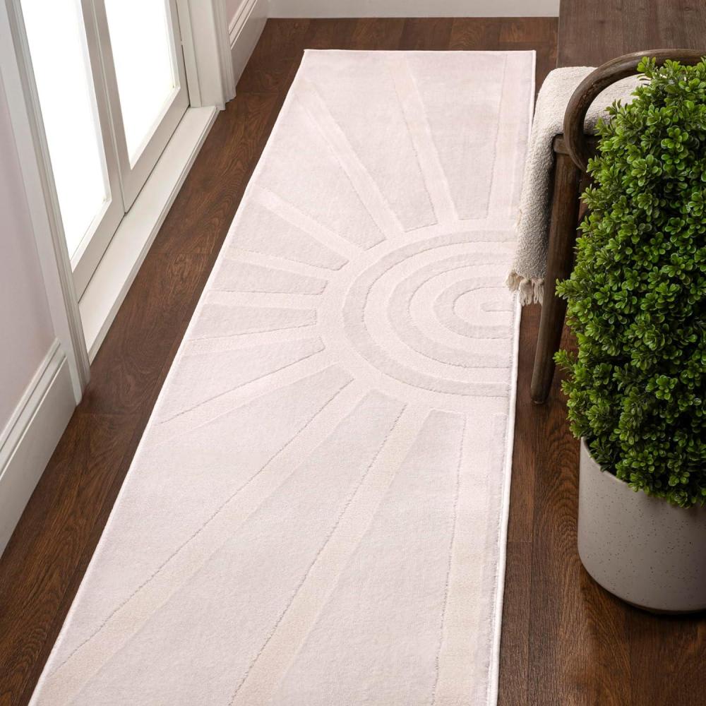 imageJONATHAN Y Sun TwoTone HighLow Indoor Area Rug 8X10 BeigeCream Aelius MidCentury Scandinavian Abstract for Living Room Bedroom Kitchen EasyCleaning PetFriendly NonShedding SND101A8WhiteCream