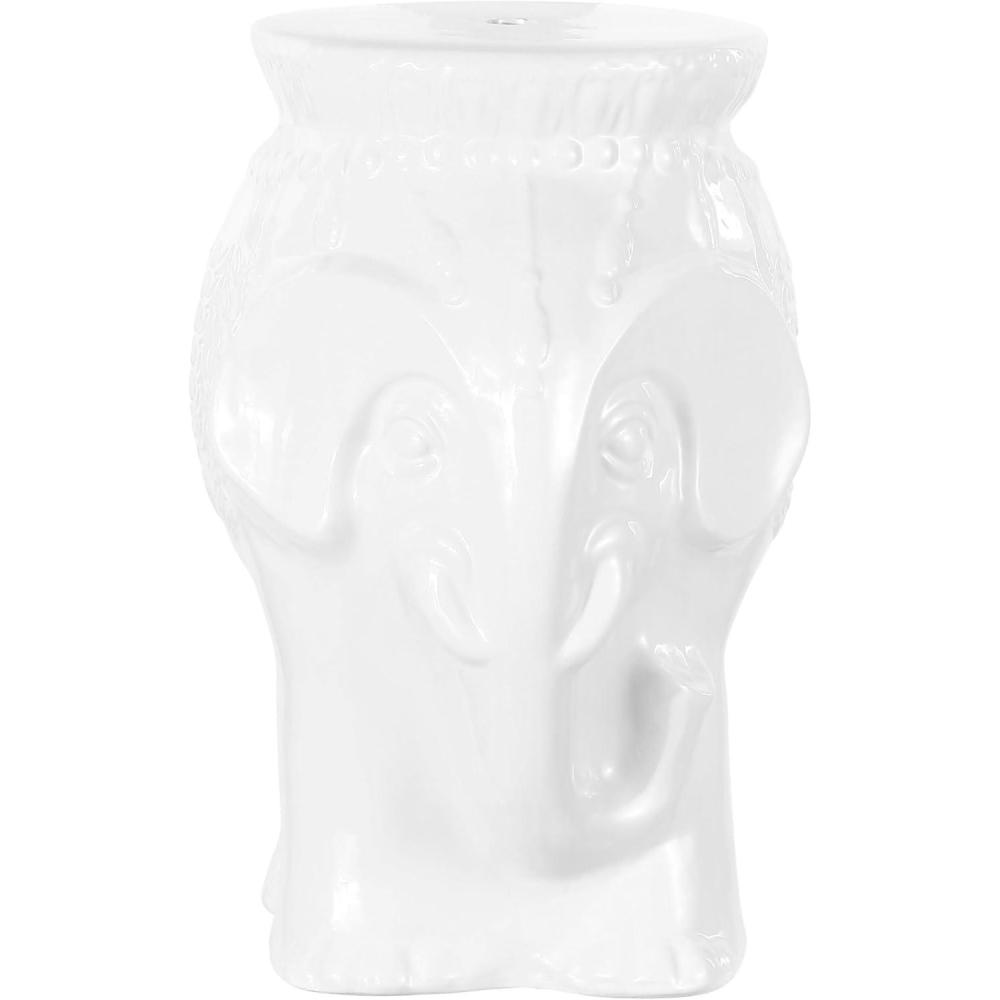 imageJONATHAN Y TBL1026A Orla 185quot Modern Bohemian Elephant Ceramic IndoorOutdoor Garden Stool Modern Bohemian MidCentury Classic Traditional Cottage Patio Garden Bathroom Living Room WhiteWhite