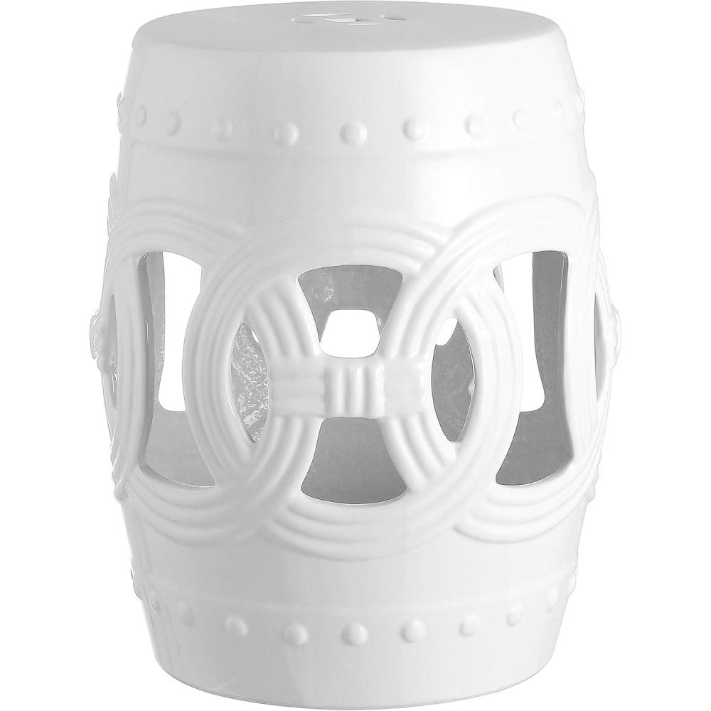 imageJONATHAN Y TBL1027A Lucky Coins 16quot Chinese Ceramic Drum IndoorOutdoor Garden Stool Bohemian Coastal Classic Cottage French Country Patio Garden Room Bathroom Living Room BlueWhiteWhite