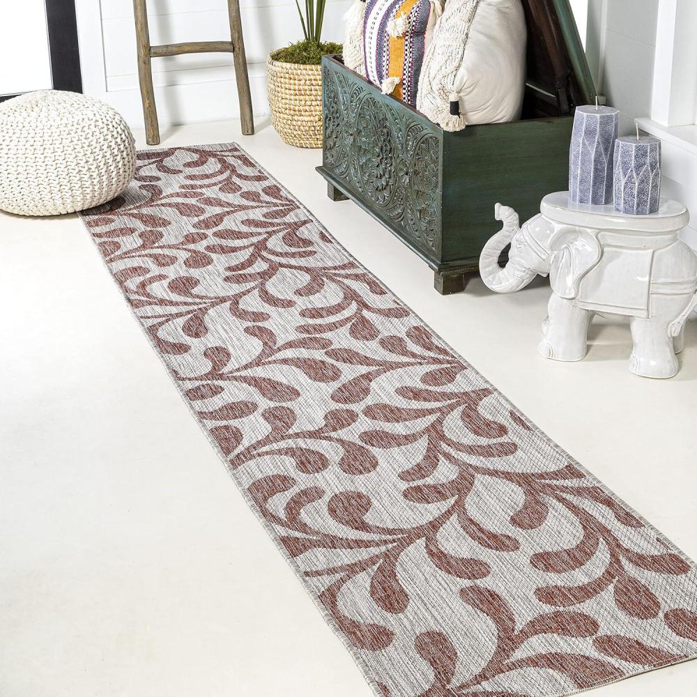 imageJONATHAN Y Vine All Over Indoor Outdoor Runner Rug 2X8 RedBeige Boho for Backyard Patio Porch EasyCleaning High Traffic PetFriendly NonShedding SMB117B28RedBeige