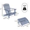 JONATHAN Y ADK1000D Saranac 2-Piece Traditional Rustic Acacia Wood Adirondack Chair with Detachable Ottoman Classic, Coastal, Cottage, Vintage, Farmhouse, White(Cashmere Blue)