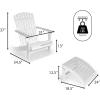 JONATHAN Y ADK1000D Saranac 2-Piece Traditional Rustic Acacia Wood Adirondack Chair with Detachable Ottoman Classic, Coastal, Cottage, Vintage, Farmhouse, White(White)
