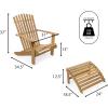 JONATHAN Y ADK1000D Saranac 2-Piece Traditional Rustic Acacia Wood Adirondack Chair with Detachable Ottoman Classic, Coastal, Cottage, Vintage, Farmhouse, White(Teak Brown)