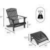 JONATHAN Y ADK1000D Saranac 2-Piece Traditional Rustic Acacia Wood Adirondack Chair with Detachable Ottoman Classic, Coastal, Cottage, Vintage, Farmhouse, White(Black)