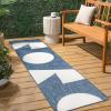 JONATHAN Y Abstract Two-Tone Indoor Outdoor Area Rug 8X10 Navy/Cream, Lucian Modern Geometric for Backyard, Patio, Porch, Easy-Cleaning, High Traffic, Pet-Friendly, Non-Shedding (TSN302B-8)(Navy/Cream)