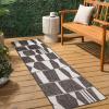 JONATHAN Y Abstract Two-Tone Indoor Outdoor Area Rug 8X10 Navy/Cream, Lucian Modern Geometric for Backyard, Patio, Porch, Easy-Cleaning, High Traffic, Pet-Friendly, Non-Shedding (TSN303B-8)(Black/Cream)