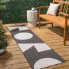 JONATHAN Y Abstract Two-Tone Indoor Outdoor Area Rug 8X10 Navy/Cream, Lucian Modern Geometric for Backyard, Patio, Porch, Easy-Cleaning, High Traffic, Pet-Friendly, Non-Shedding (TSN302B-8)(Black/Cream)