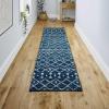 JONATHAN Y Aksil Moroccan Beni Souk Gray/Cream Runner Rug, 2×8, Bohemian, Scandinavian, Easy-Cleaning for Living Room, Bedroom, Kitchen, Pet Friendly, Non-Shedding (MOH208C-28)(Navy/Cream)