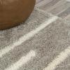 JONATHAN Y Alaro Berber Stripe Shag White/Gray Runner Rug, 2×8, Bohemian, Contemporary, Easy-Cleaning for Living Room, Bedroom, Kitchen, Pet Friendly, Non-Shedding (MOH402A-28)(Gray/Ivory)