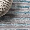 JONATHAN Y Batten Stripe Gray/Black Runner Rug 2X8 ft, Modern for Living Room, Bedroom, Kitchen, Office, Easy-Cleaning, High Traffic, Pet-Friendly, Non-Shedding SOR204B-28(Gray/Turquoise)