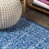 JONATHAN Y Bohemian Ferro Filigree Blue Runner Rug, 2×8, Vintage, Casual, Transitional, Easy-Cleaning for Living Room, Bedroom, Kitchen, Pet Friendly, Non-Shedding (BMF108B-28)(Blue)