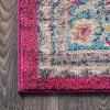 JONATHAN Y Boho Vintage Blue/Yellow Runner Rug, 2×8, Bohemian Flair Chic Medallion, Floral Easy-Cleaning High Traffic, for Living Room, Bedroom, Kitchen, Non Shedding (BMF102A-28)(Pink/Cream)