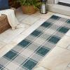 JONATHAN Y Bold Gingham Indoor Outdoor Area Rug 8X10 Turquoise/Cream, Sabine Traditional Farmhouse for Backyard, Patio, Porch, Easy-Cleaning, High Traffic, Pet-Friendly, Non-Shedding (TSN203E-8)(Turquoise/Cream)