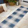 JONATHAN Y Bold Gingham Indoor Outdoor Area Rug 8X10 Turquoise/Cream, Sabine Traditional Farmhouse for Backyard, Patio, Porch, Easy-Cleaning, High Traffic, Pet-Friendly, Non-Shedding (TSN203E-8)(Navy/Cream)