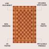 JONATHAN Y CHG100A-5 Peater Classic Casual Commerical Natural Coir Light Brown 5 ft. x 8 ft. Doormat for Entrance, Front Door, Entryway(Natural/Red – Checkerboard)