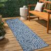 JONATHAN Y Coastal Organic Shapes Indoor Outdoor Area Rug 8X10 Black/Cream, Nolan Modern for Backyard, Patio, Porch, Easy-Cleaning, High Traffic, Pet-Friendly, Non-Shedding (TSN307B-8)(Navy/Cream)