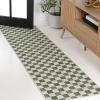 JONATHAN Y Cottage Checkerboard Indoor Outdoor Runner Rug 2X8 Navy/Cream, Aimee Traditional for Backyard, Patio, Porch, Easy-Cleaning, High Traffic, Pet-Friendly, Non-Shedding (TSN204B-28)(Green/Cream)