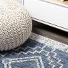 JONATHAN Y Diamond Tribal Medallion Indoor Outdoor Runner Rug 2X8 Black/Ivory, Marokko for Backyard, Patio, Porch, Easy-Cleaning, High Traffic, Pet-Friendly, Non-Shedding (SMB127F-28)(Blue/Ivory)